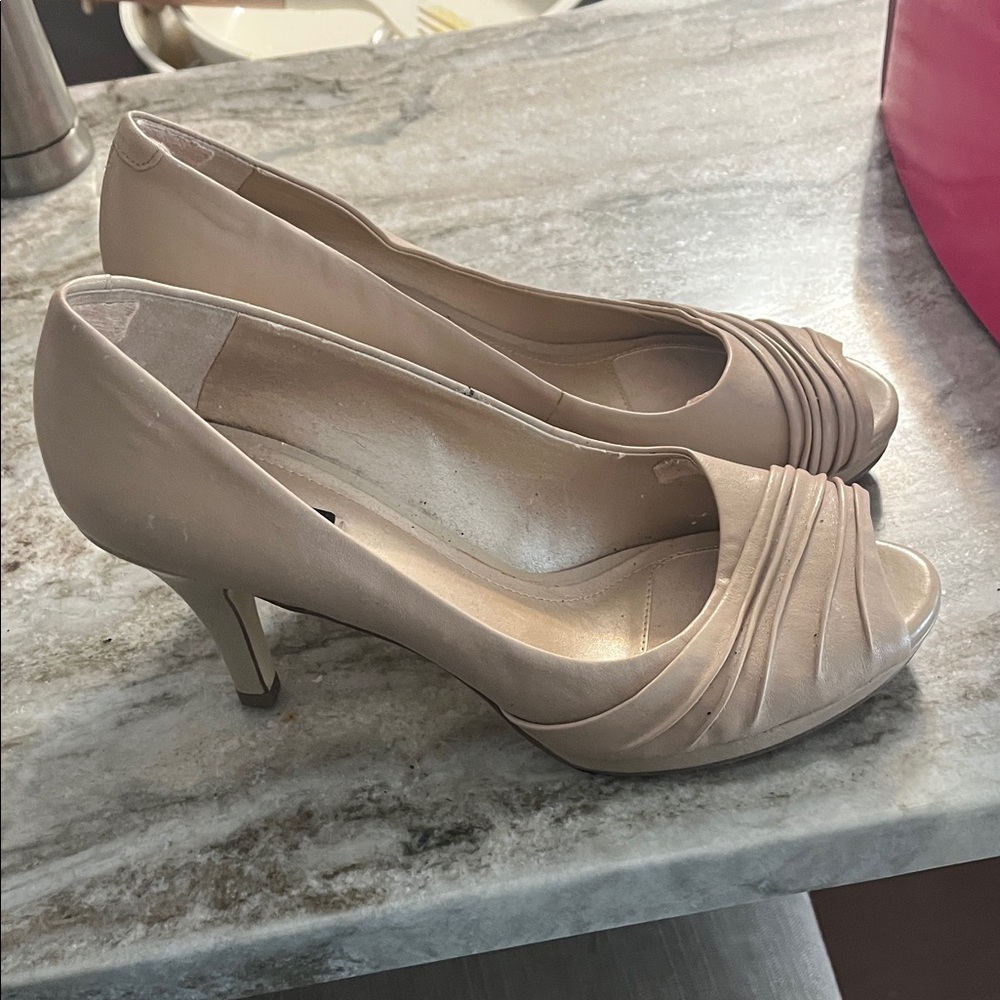 Alex Marie Nude Peep-Toe Heels